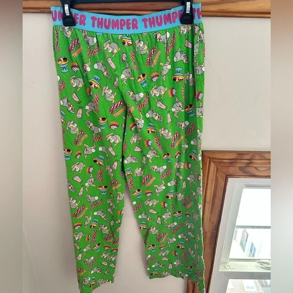 Disney Green Pajama Bottoms with Thumper Print - Picture 3 of 3